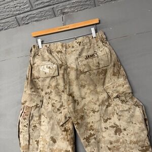 USMC MARPAT Desert Digital Camo Tactical Cargo Pants Distressed Mens Tan